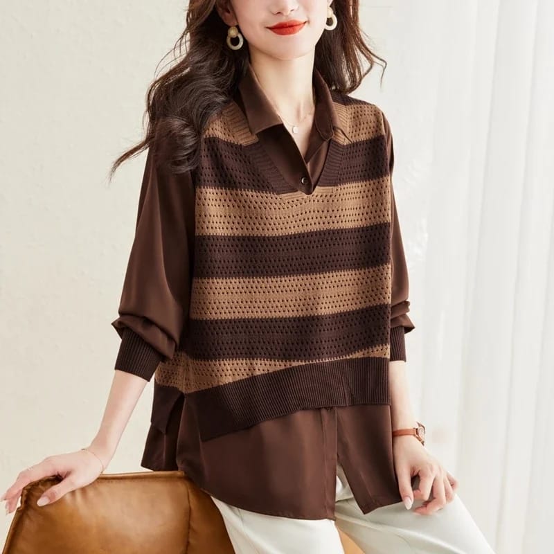 Tricot Sweater & Shirt Set