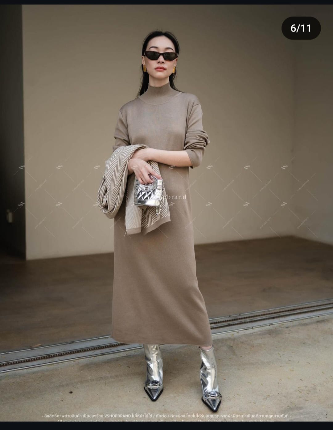 Woolen Dress with Cape