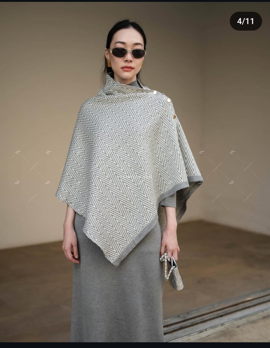 Woolen Dress with Cape