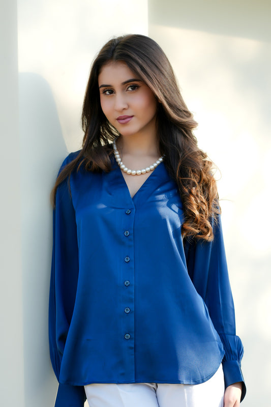 Blue Bliss Satin Shirt