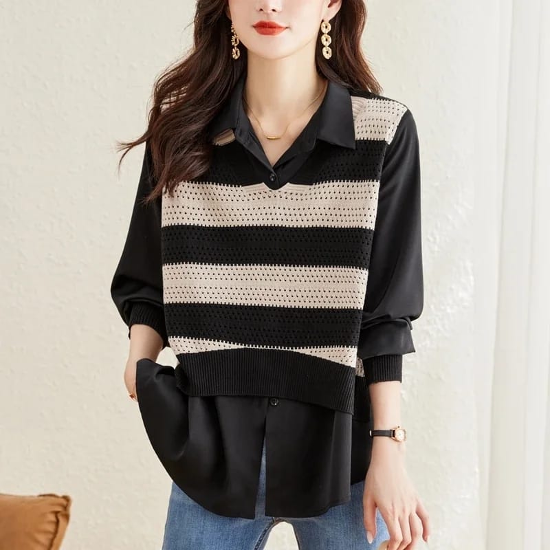 Tricot Sweater & Shirt Set